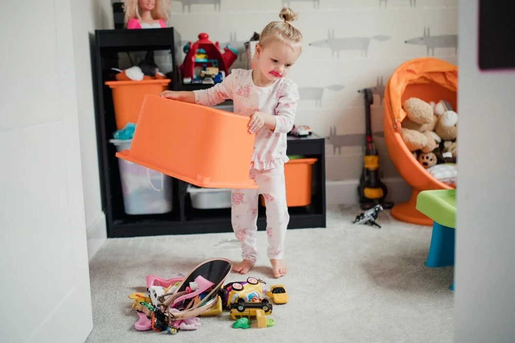 Kids usually pour out their toys into a big mess