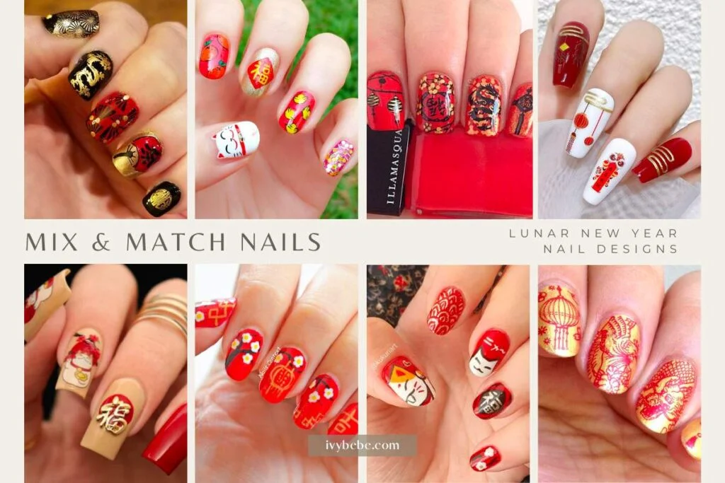 Lunar New Year nail designs - Mix & Match Nails