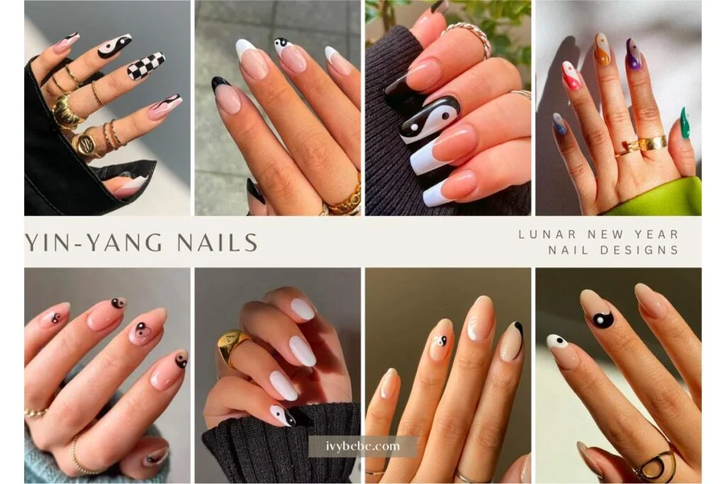 Lunar New Year nail designs - Yin-Yang Nails